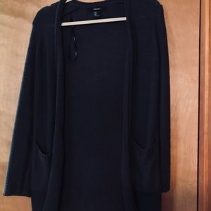 Dark grey knitted cardigan